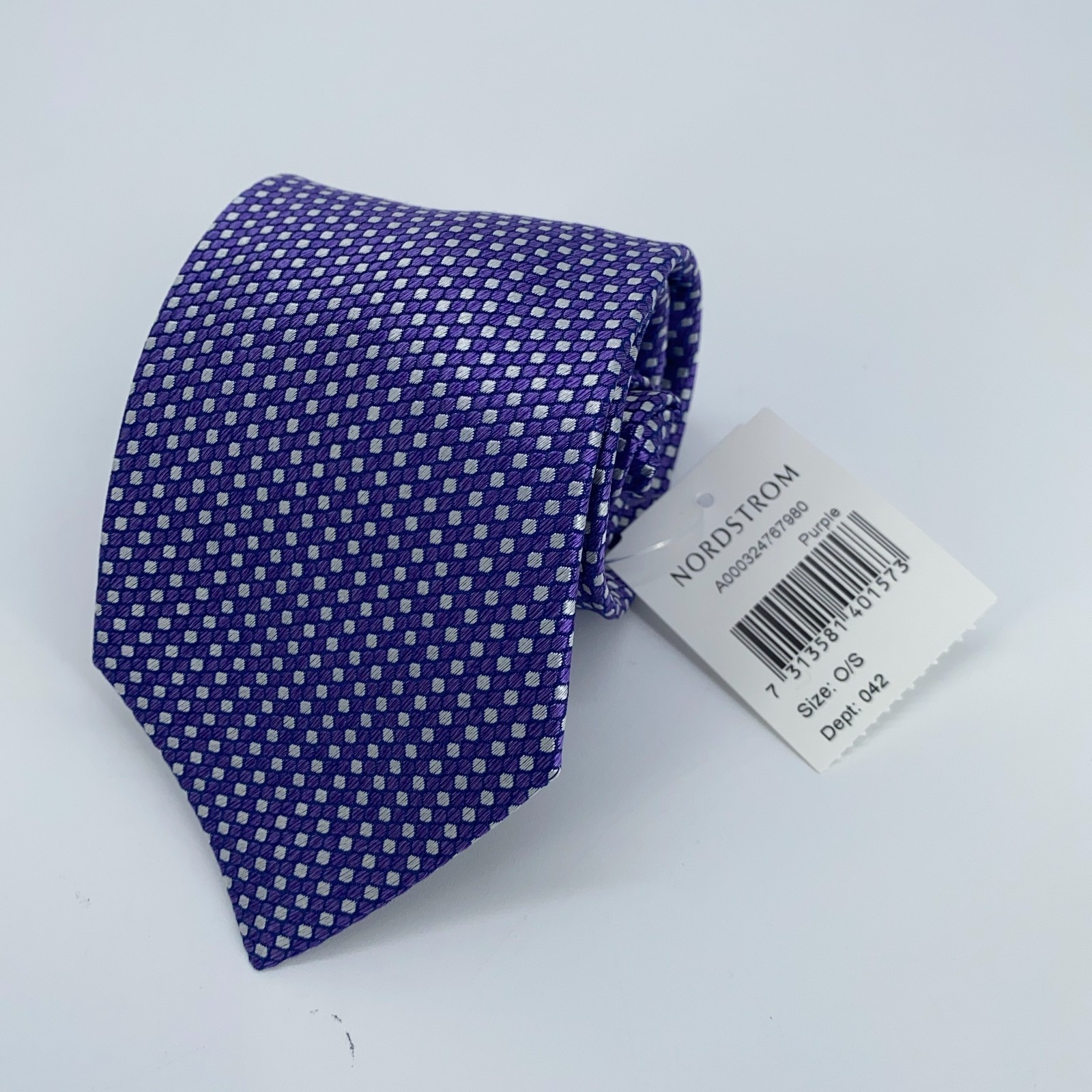 Eton Tie Men One Size Purple Patterned Silk Classic Fit Necktie Italy Made Nwt